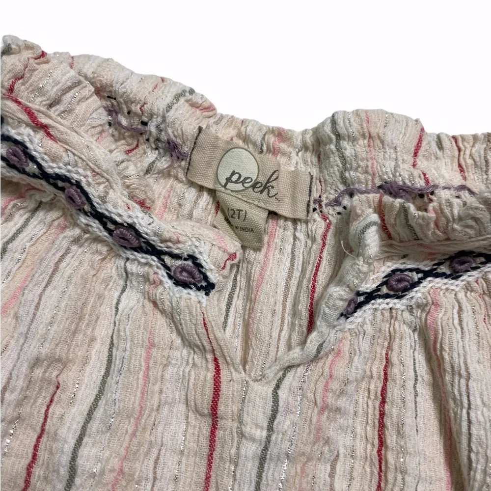 Long sleeve Shirts Peek stripe metallic top 2T , & Carter blue ruffle top 3T